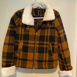 Aqua Coat - Brown Checkered Fur